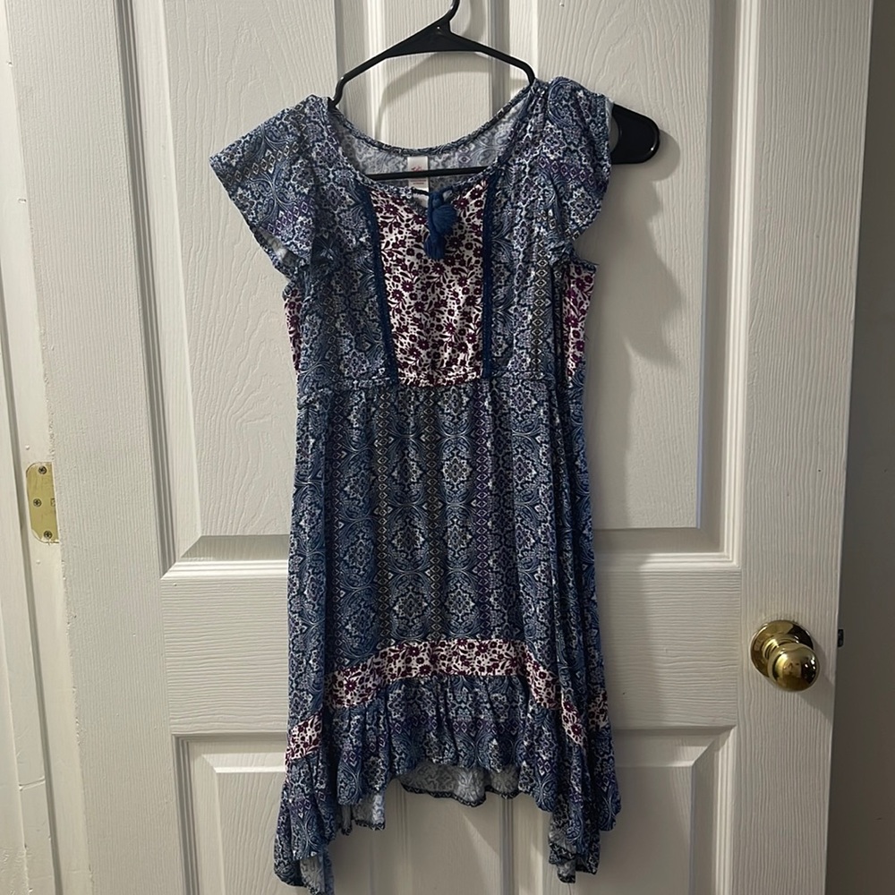 JUSTICE GIRLS BLUE PATTERN SUNDRESS